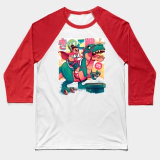 Mushrrom Warrior & Dinosaur Baseball T-Shirt